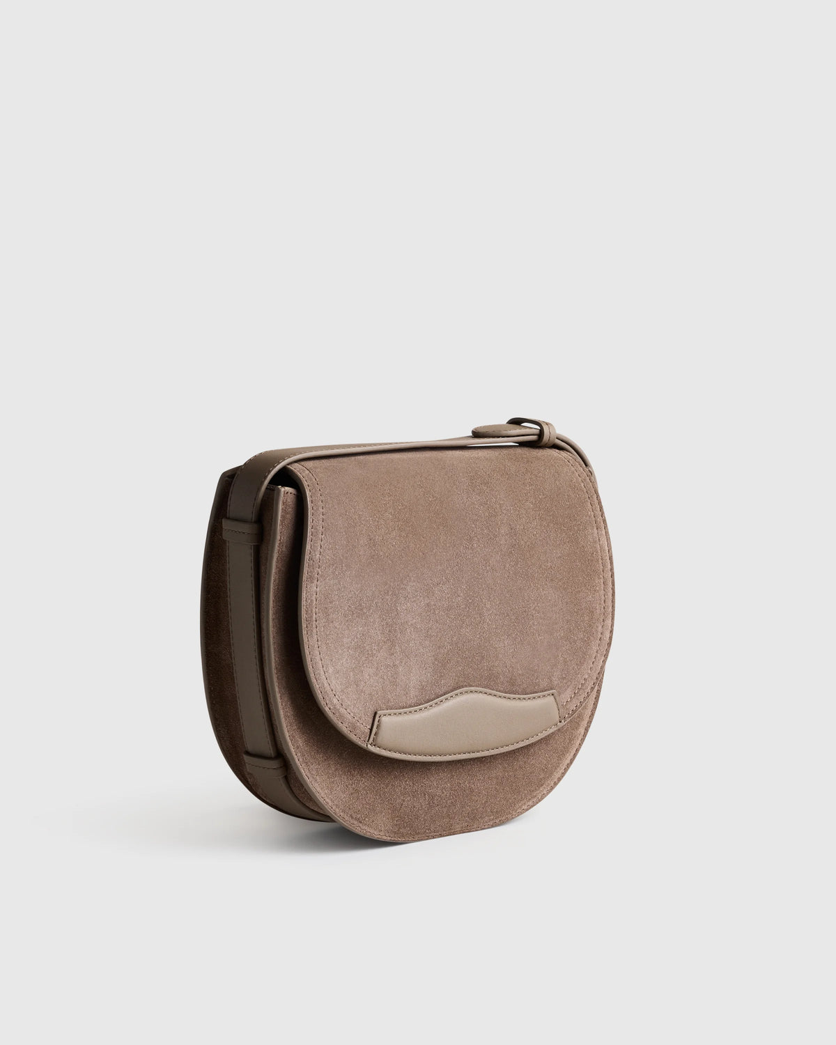 Italian Suede Saddle Bag - One Size / Pebble