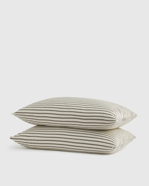 Bamboo Stripe Pillowcase Set - Standard / Double Stripe Espresso