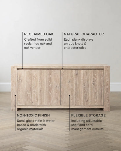 Reclaimed Oak Sideboard - One Size / Cafe Brown