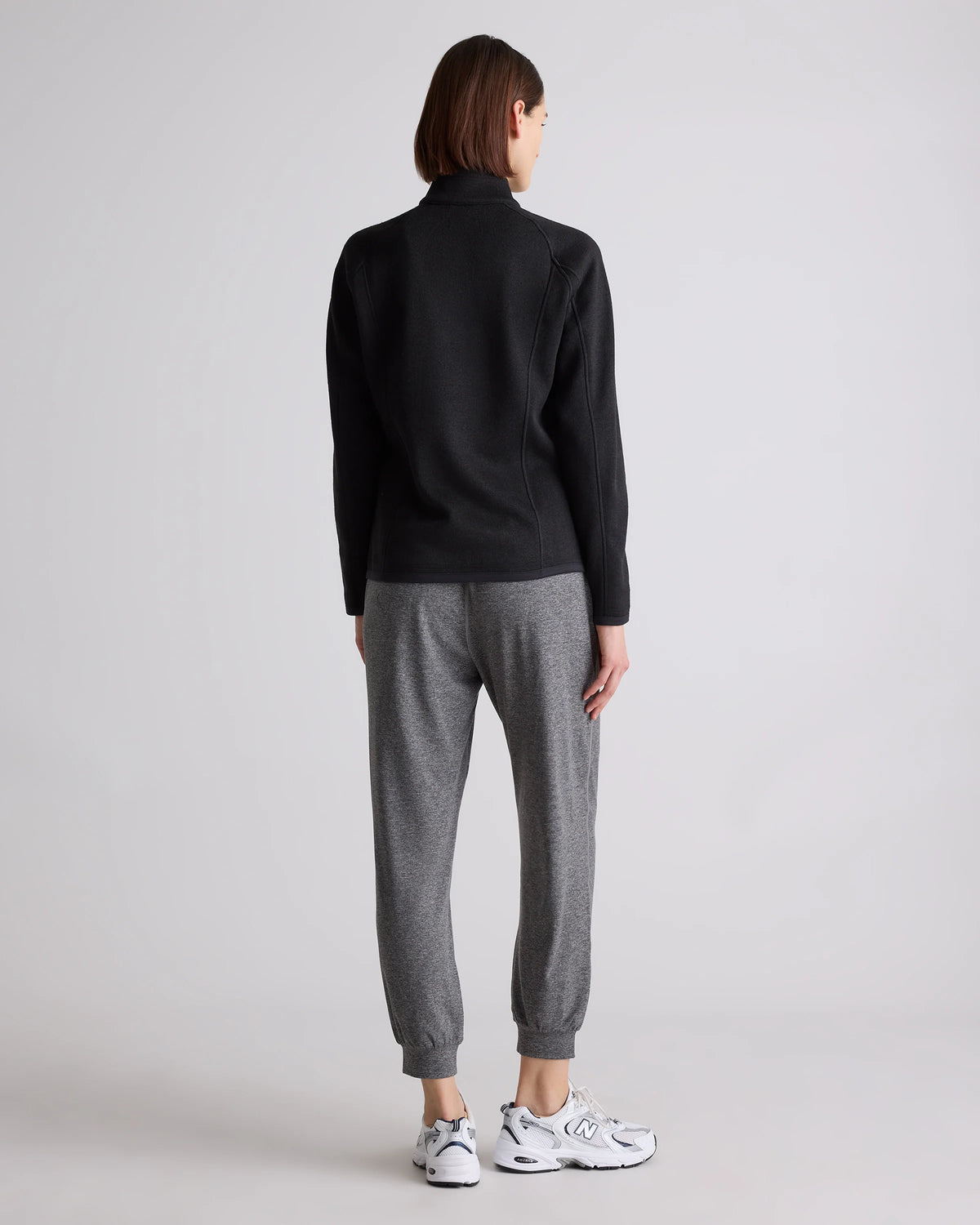 Sweater-Knit Fleece Full-Zip Jacket - XS / Heather Mineral Green