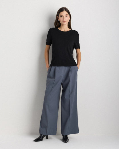 Lightweight Cotton Cashmere Relaxed Sweater Tee - XS / Sugar Stone