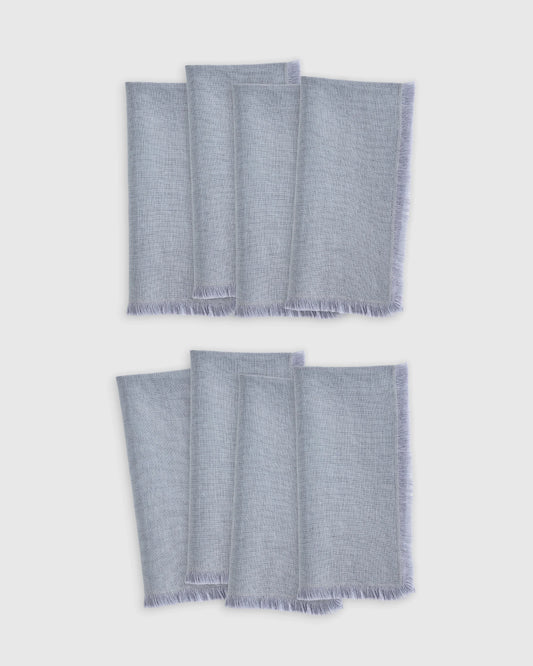 European Linen Fringe Napkins (Set of 8) - One Size / Natural