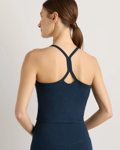 Ultra-Soft Y-Back Cropped Bra Tank - XS / Heather Black