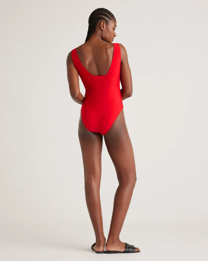 Italian Plunge One-Piece Swimsuit - XS / Deep Navy