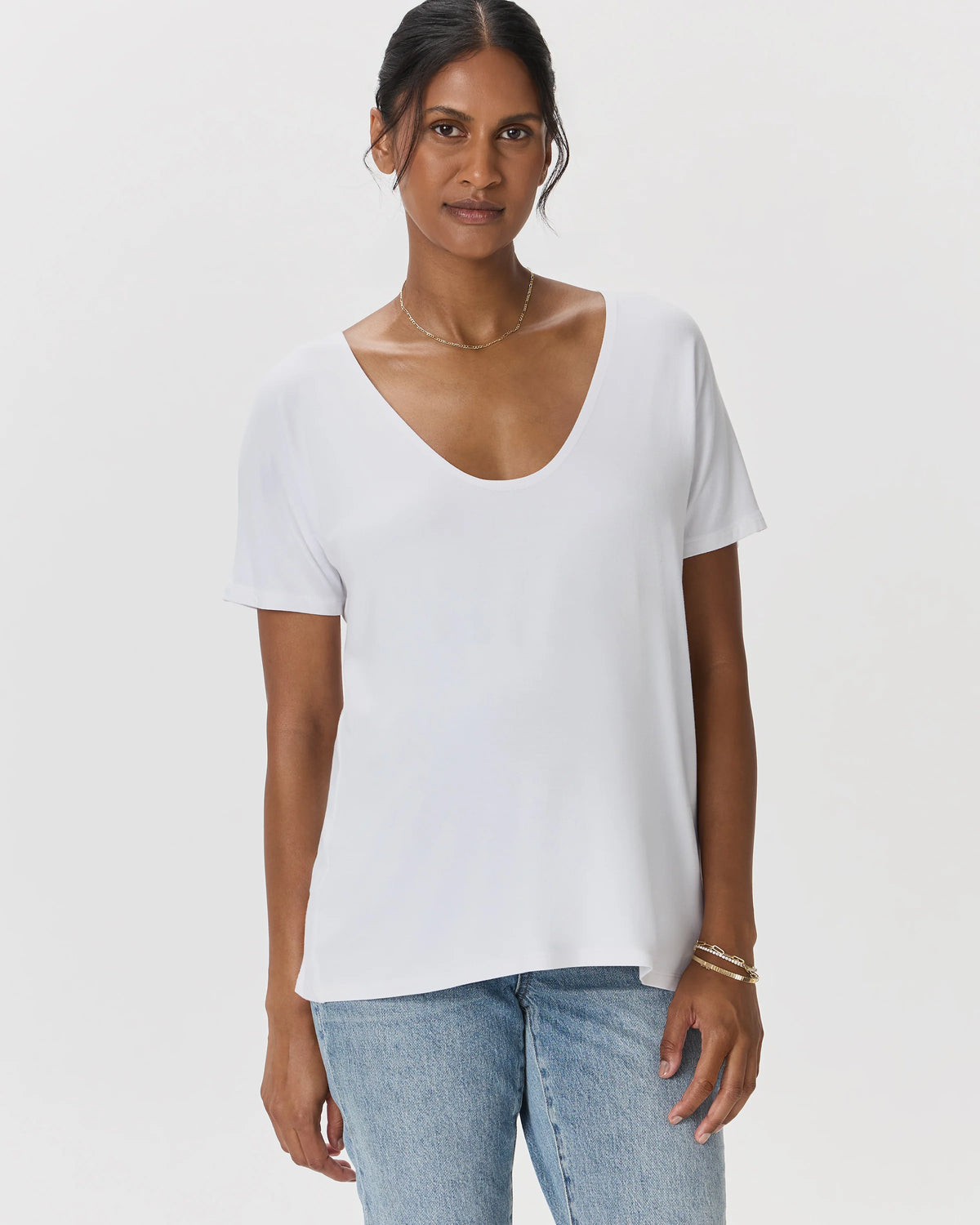 Bamboo Jersey Maternity Dolman Sleeve Tee (2-pack) - XS / White/Grey
