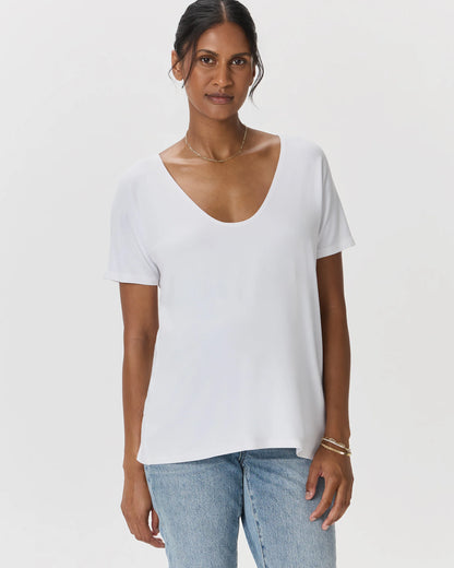 Bamboo Jersey Maternity Dolman Sleeve Tee (2-pack) - XS / White/Grey