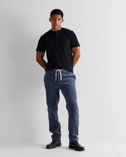 Organic Stretch Corduroy Drawstring Trousers - S / Storm Blue