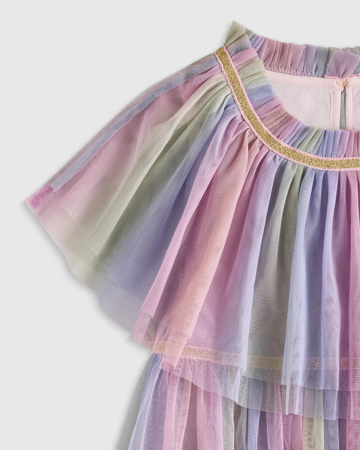 Recycled Tulle Tiered Dress - 2T / Pale Pink