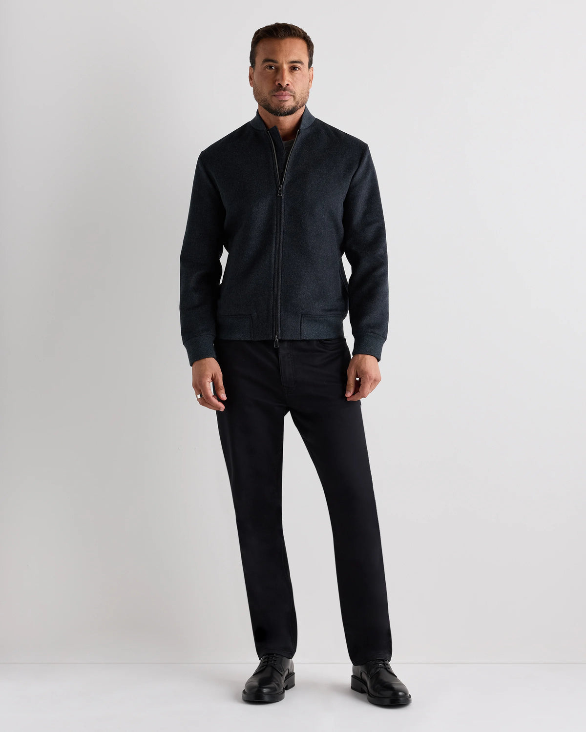 100% Mongolian Cashmere Bomber Jacket - S / Black