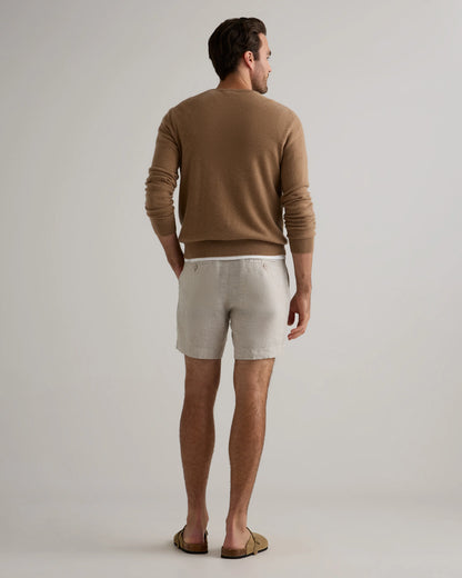 100% European Linen Trouser Shorts - 7" - S / Bayberry Olive