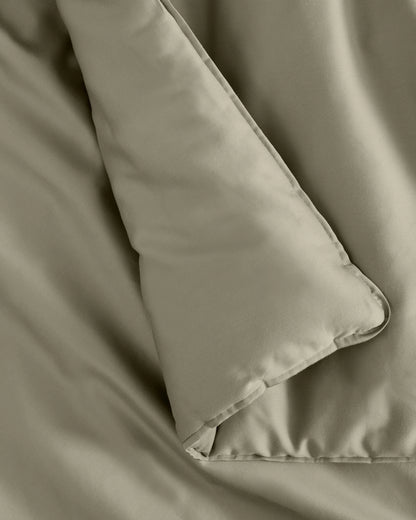 Organic Cotton Sateen Comforter Set - Twin / White