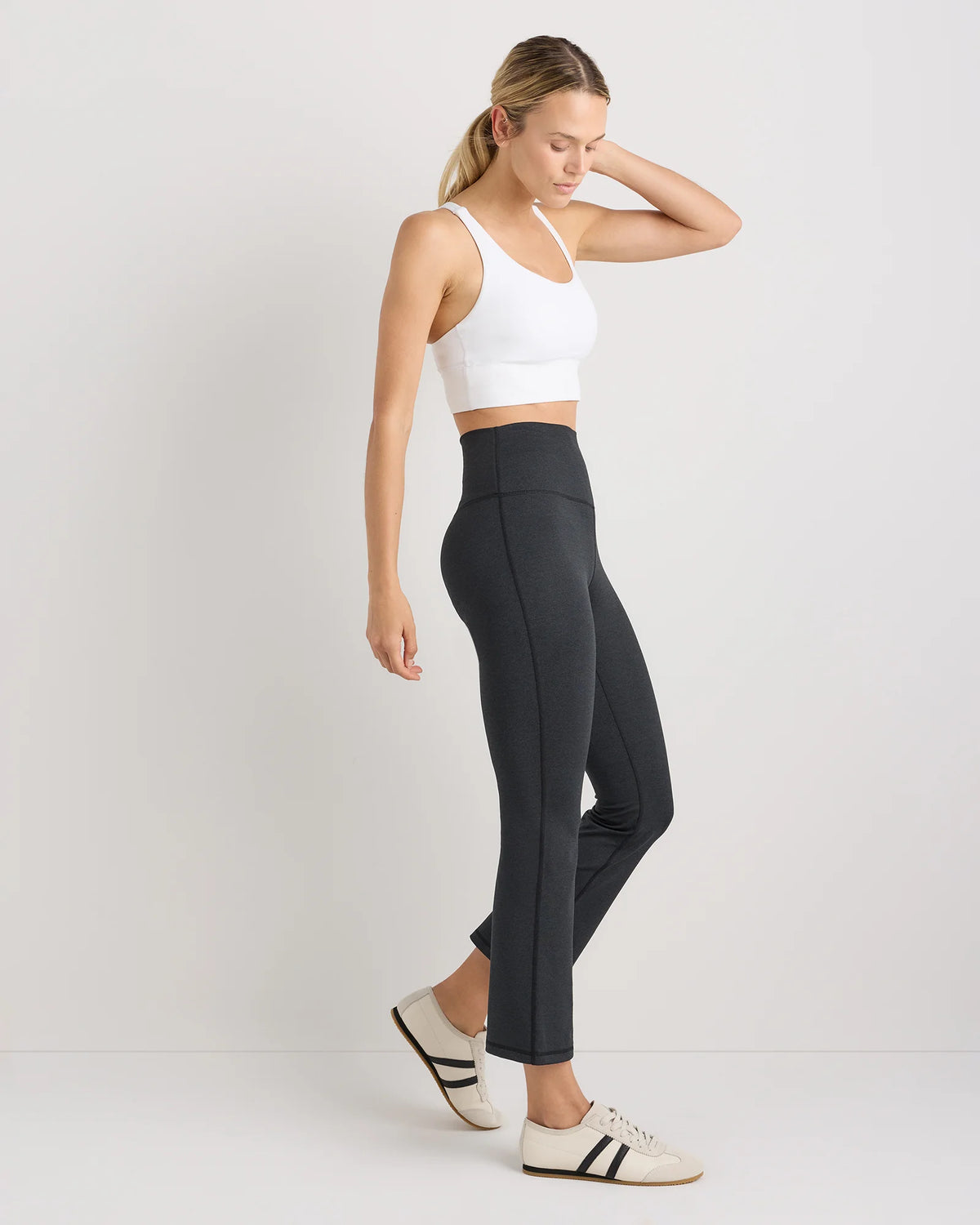 Ultra-Soft Cropped Bootcut Pants - XS / Heather Black