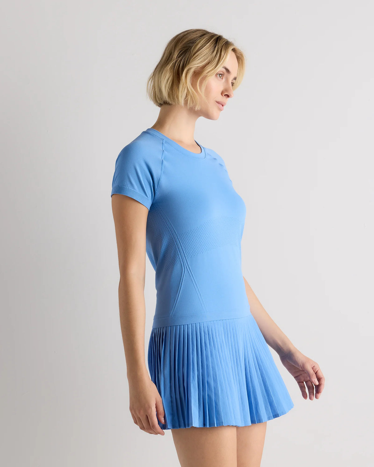 Seamless Waist-Length Tee - XS / Azul Blue