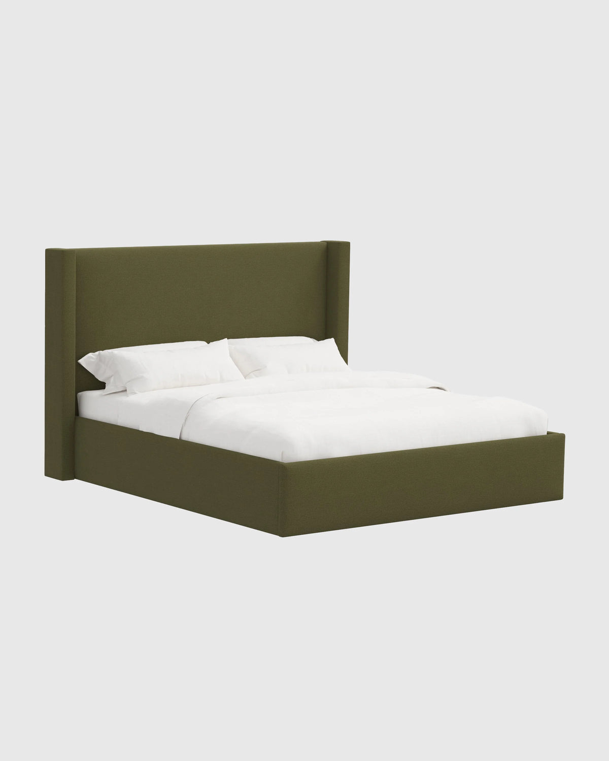 100% Linen Wingback Bed - Full / Canvas