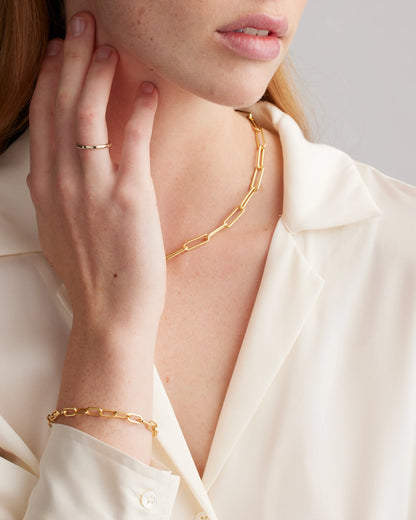 Bold Paperclip Chain Necklace - One Size / Gold Vermeil