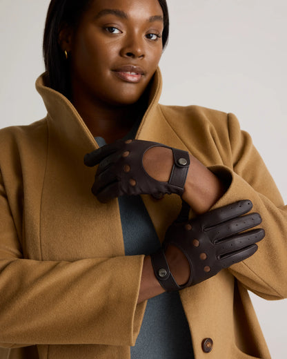 Italian Leather Driving Gloves - XS / Black