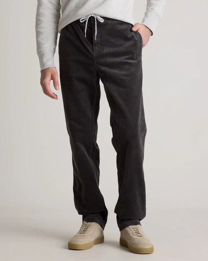 Organic Stretch Corduroy Drawstring Trousers - S / Storm Blue