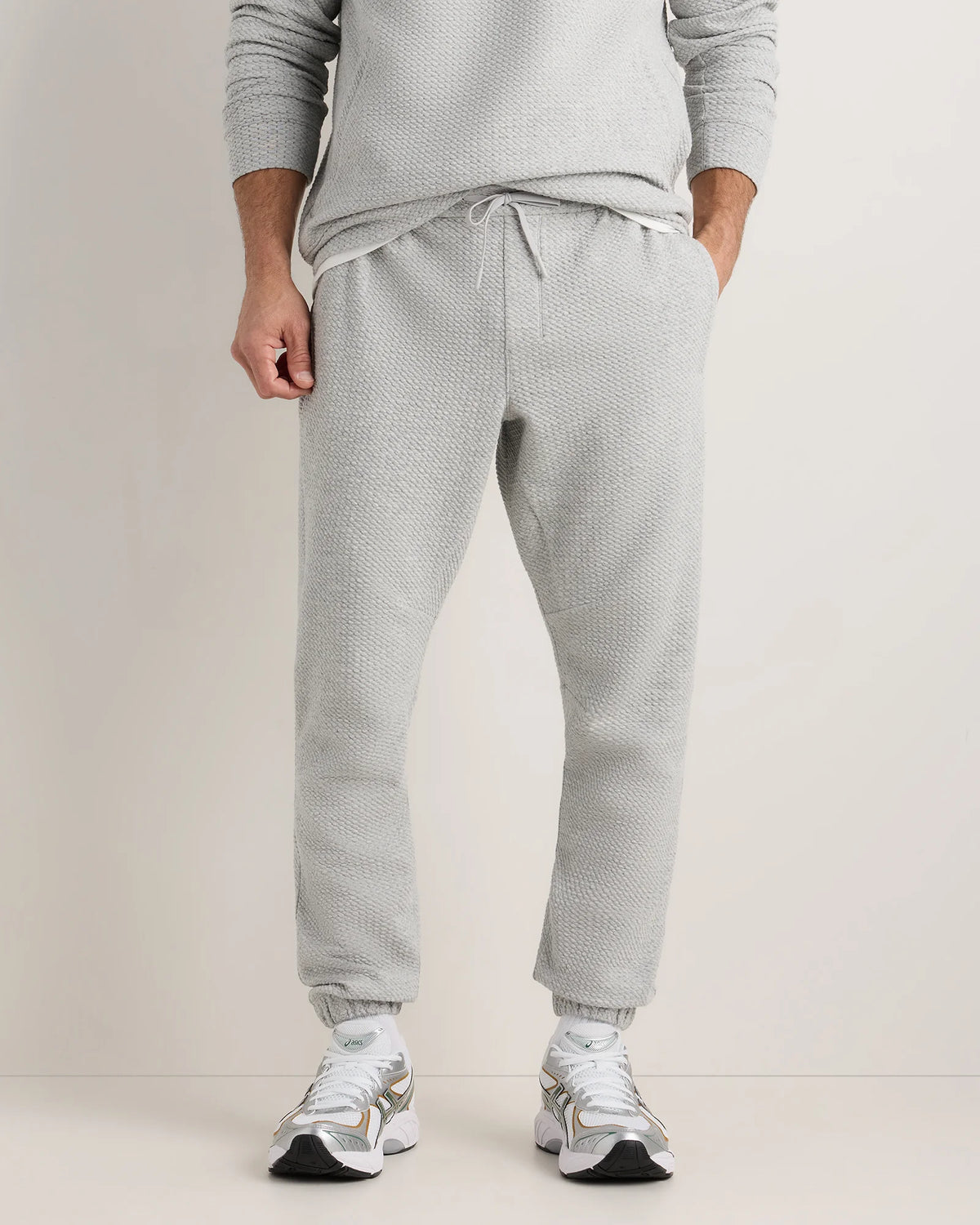 Waffle Knit Joggers - S / Heather Grey