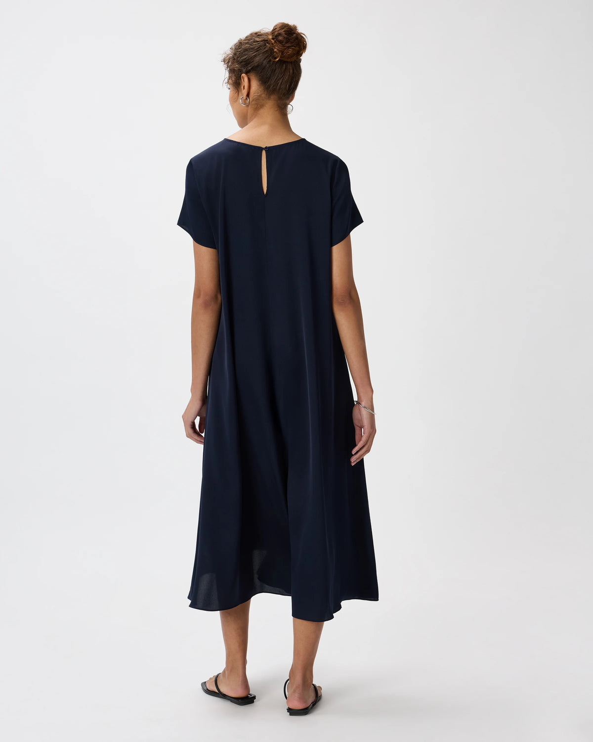 Washable Stretch Silk Voluminous Maxi Dress - XS / Moonstone Blue