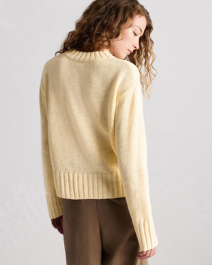 Cotton Linen Relaxed Crew Sweater - XS / Canyon Burnt Orange