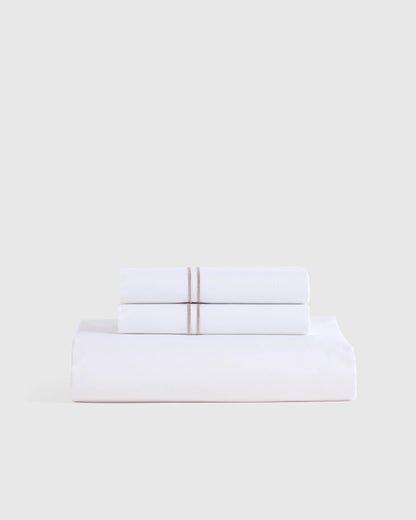 Organic Crisp Percale Fitted Sheet Set - Twin / Espresso