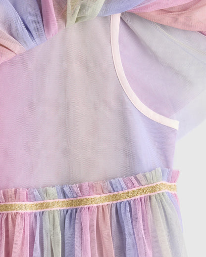 Recycled Tulle Tiered Dress - 2T / Pale Pink