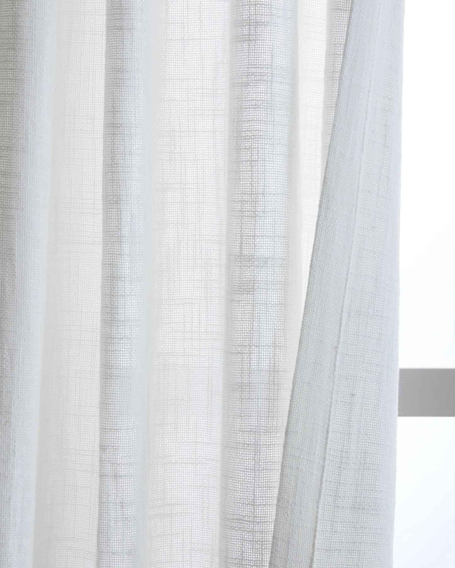 Cotton Sheer Curtain Set (Set of 2) - 48x84 / White
