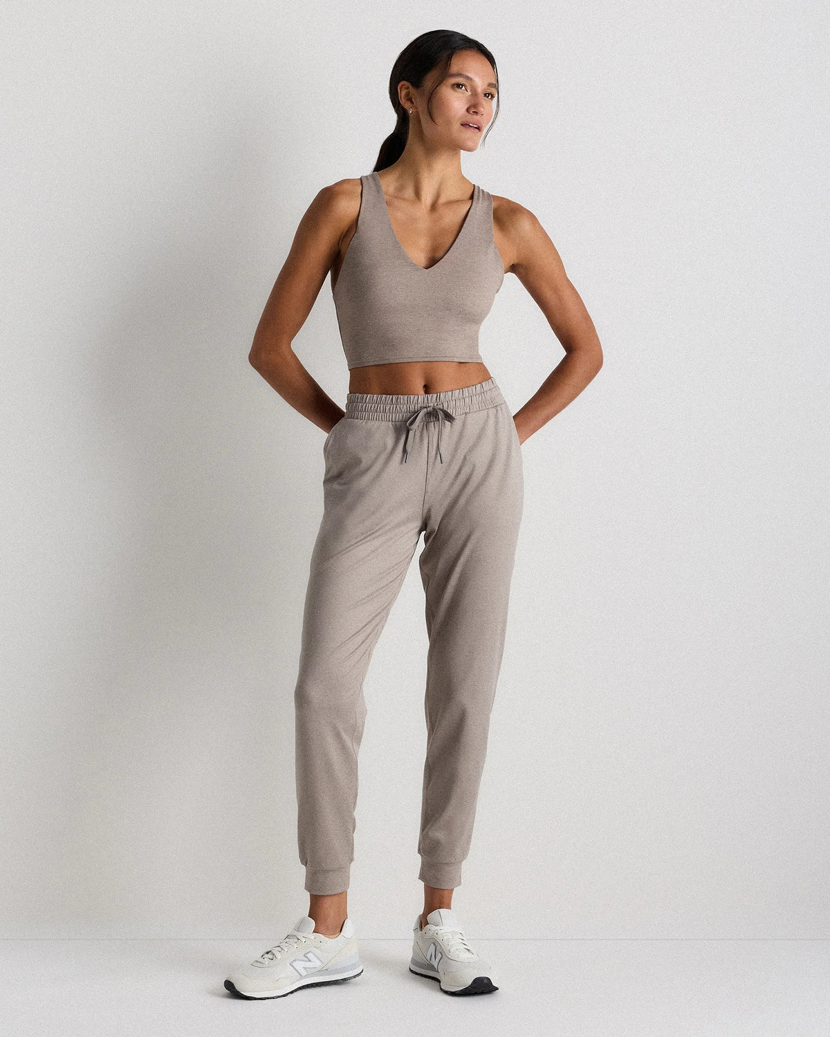 Ultra-Soft V-Neck Cropped Tank - XS / Heather Navy