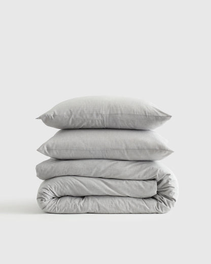 Mongolian Cashmere Cotton Duvet Cover Set - Twin / Natural