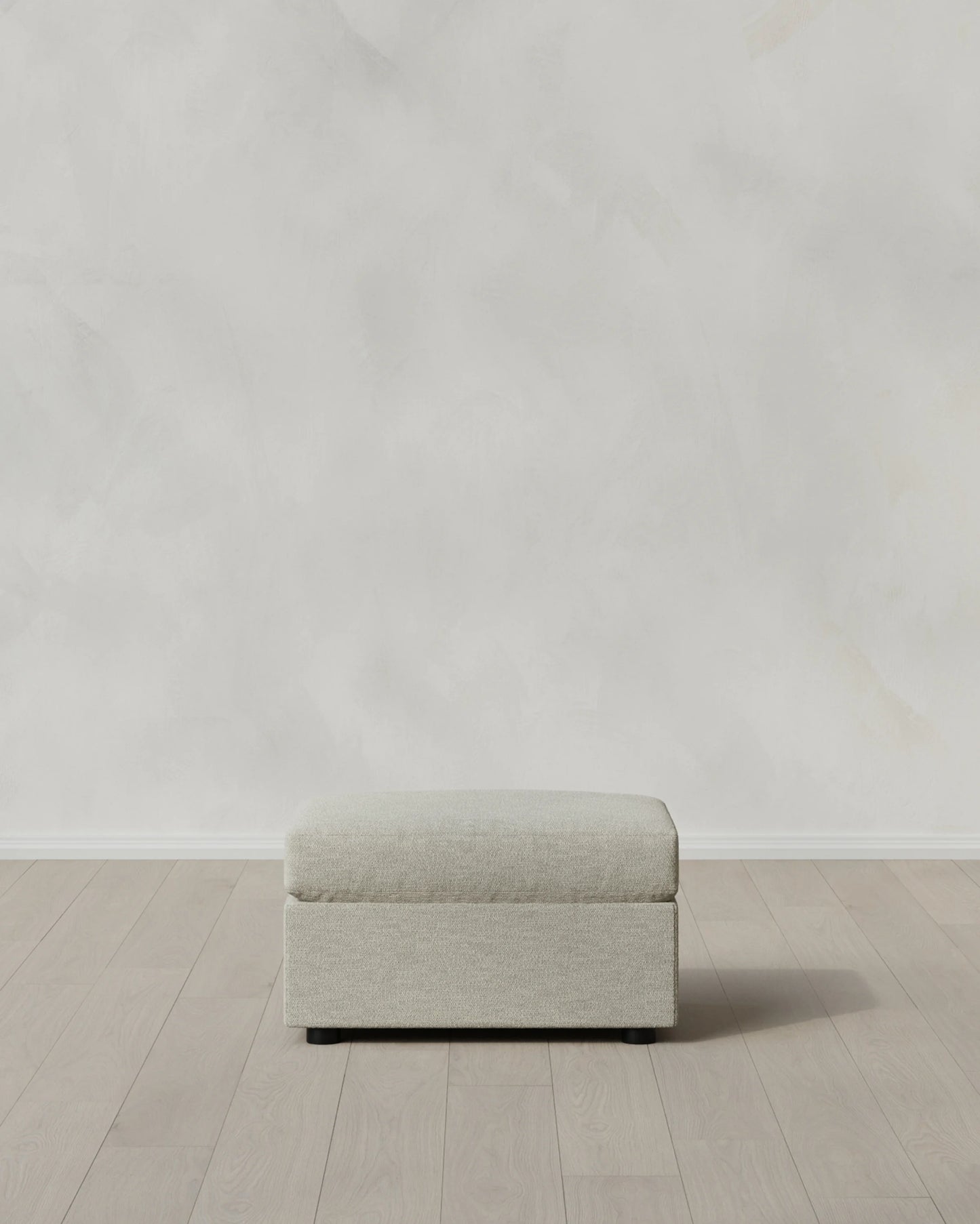 Brennan Ottoman in Performance Basketweave - One Size / Flax