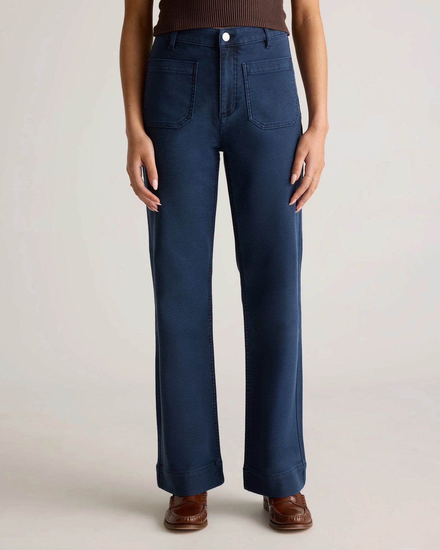 French Terry Wide Leg Pants - 0 / Bayberry Olive