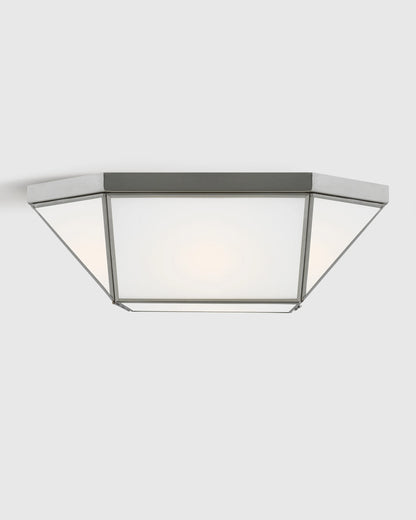 Geometric Steel Flush Mount - One Size / Silver