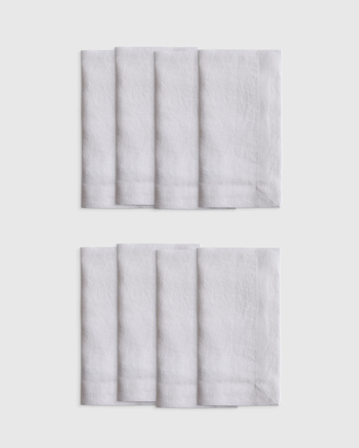 European Linen Wide-Hem Napkins (Set of 8) - One Size / Willowleaf Gingham