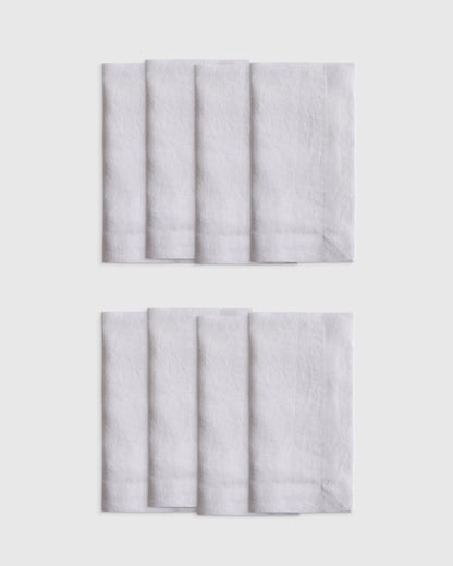 European Linen Wide-Hem Napkins (Set of 8) - One Size / Willowleaf Gingham