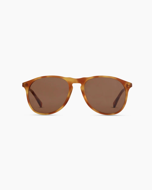 Wyatt Polarized Acetate Sunglasses - One Size / Clear Brown with Brown lens