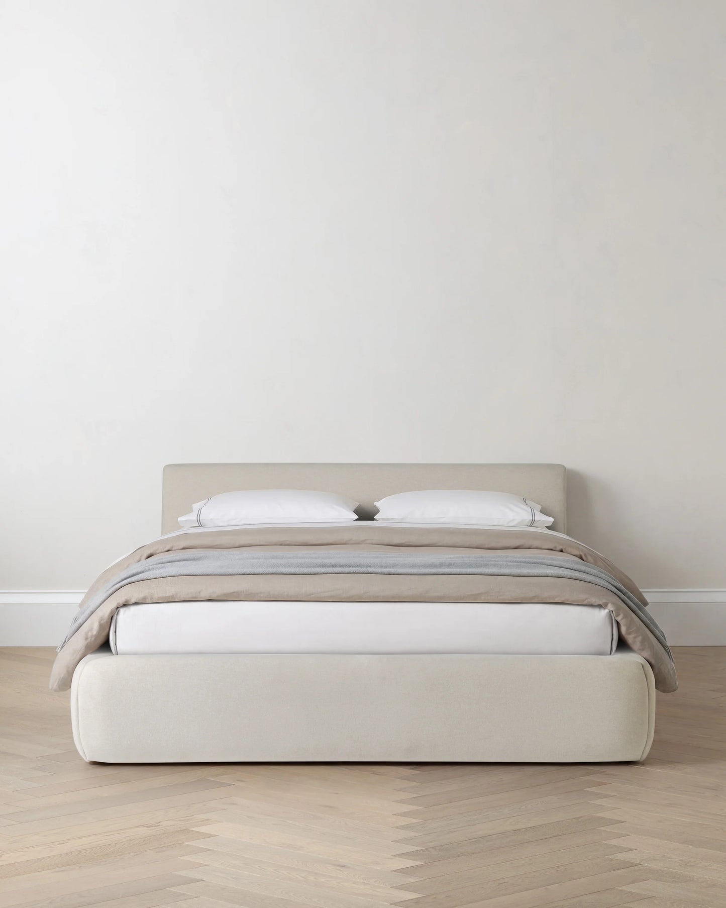 Plush Low Profile Platform Bed - Queen / Ivory