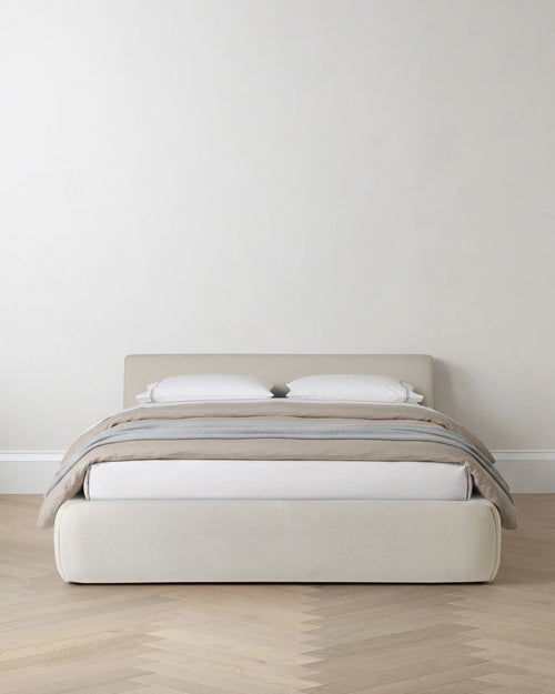 Plush Low Profile Platform Bed - Queen / Ivory