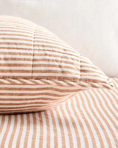 European Linen Box Quilted Euro Sham - Euro / Navy