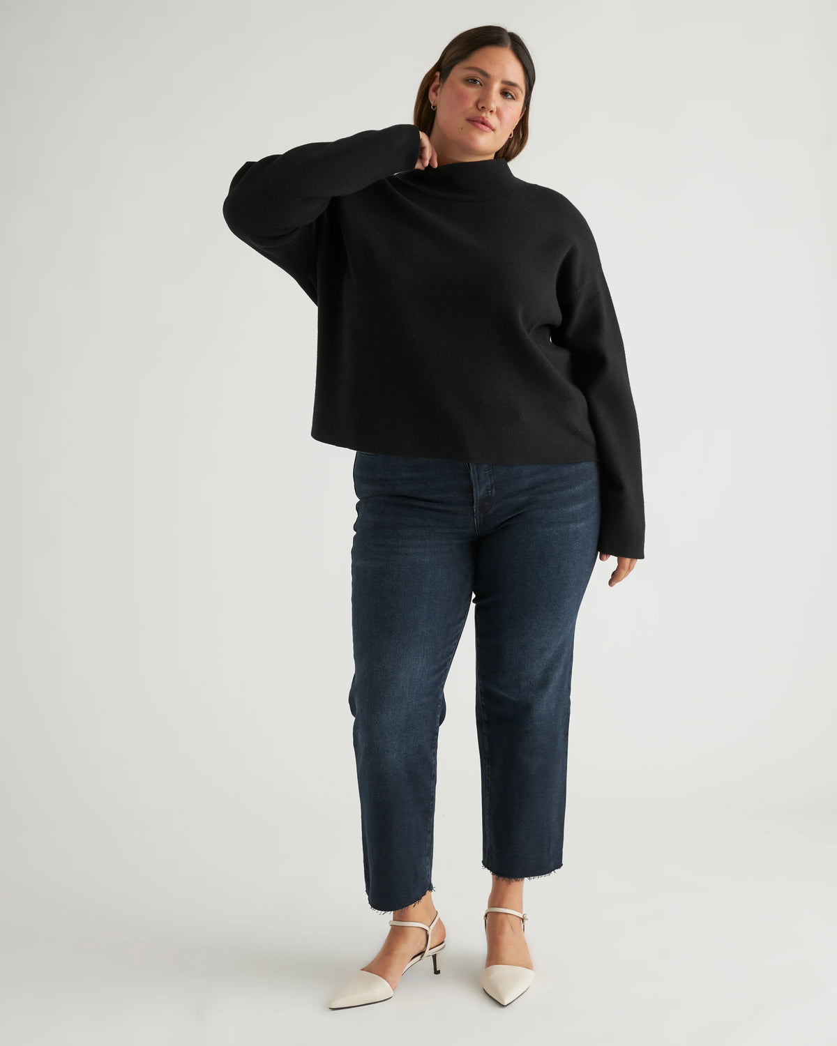Eco-Knit Milano Stitch Mock Neck Pullover - XS / Warm Taupe
