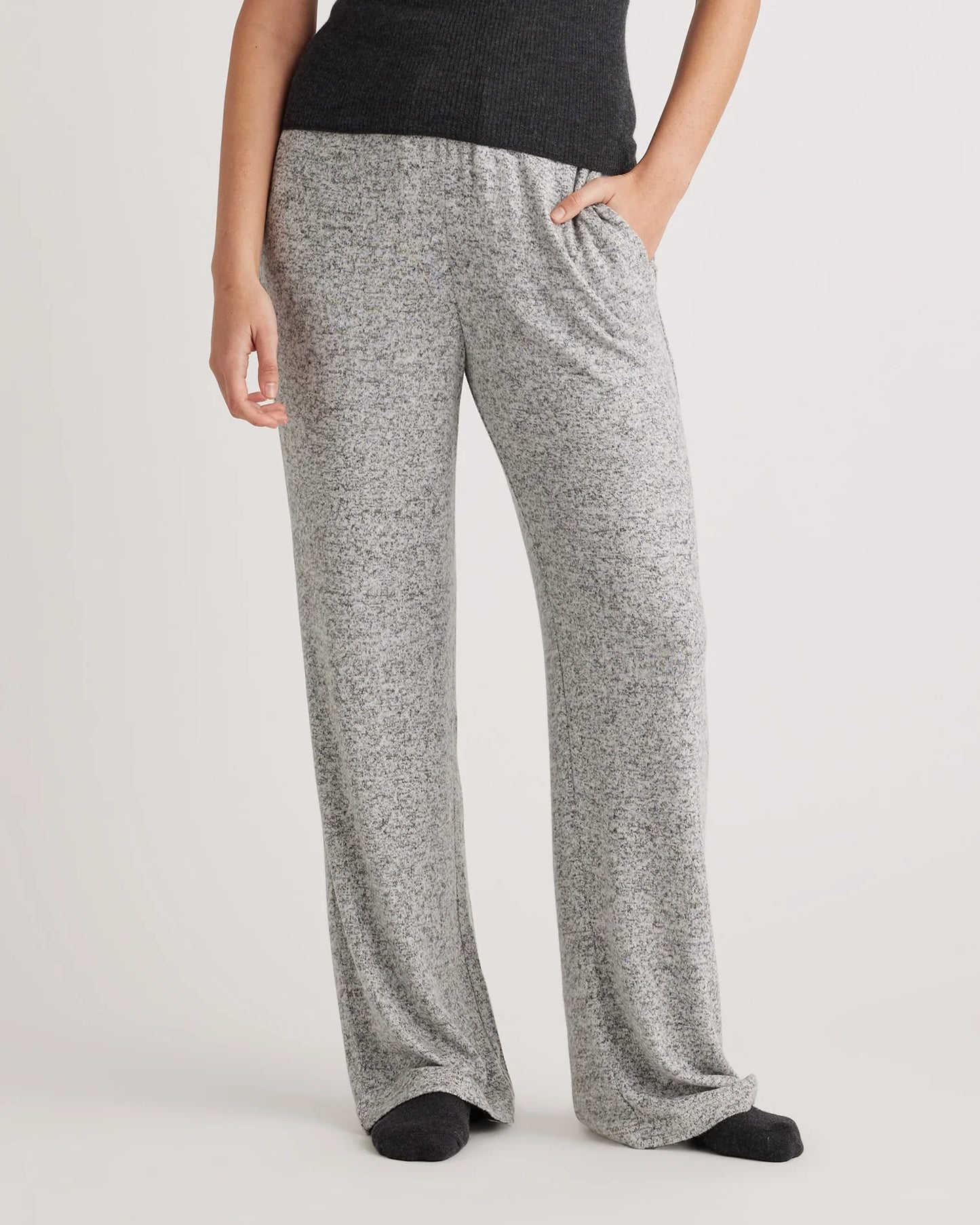 Brushed Lounge Straight Leg Pant - XS / Heather Grey