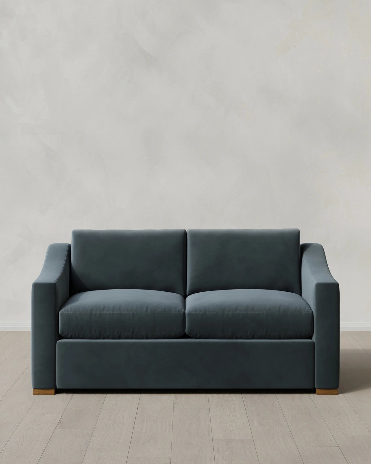 Hollis Slope Arm Sofa in Performance Velvet - 72" / Ivory