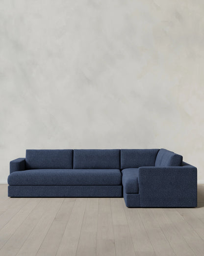Sierra Curved Arm L Sectional in Performance Boucle - Right Arm / Mushroom