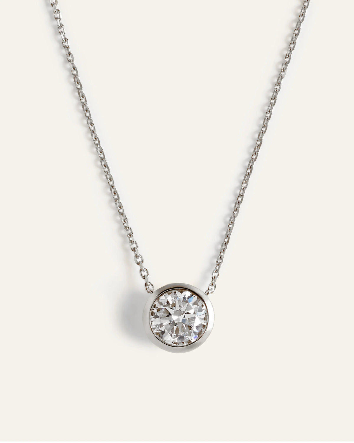 14K Gold Lab Grown Diamond Bezel Necklace - One Size / Yellow Gold