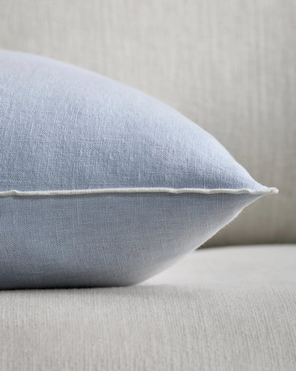 Contrast European Linen Pillow Cover - 12x20 / Sage/Pine