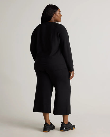 SuperSoft Fleece Cropped Wide Leg Pants - 1X / Heather Grey