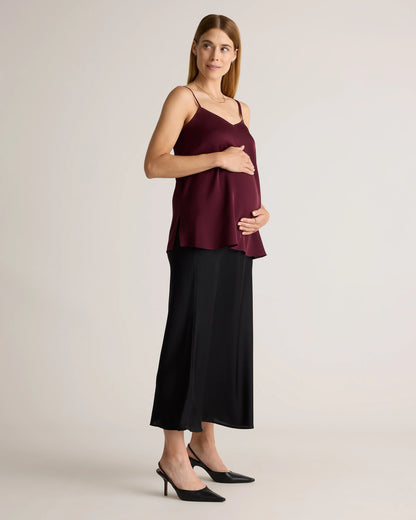 Washable Stretch Silk Maternity Skirt - XS / Vintage Pink
