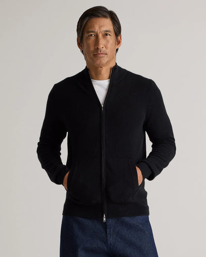 Mongolian Cashmere Full Zip Sweater - S / Teak