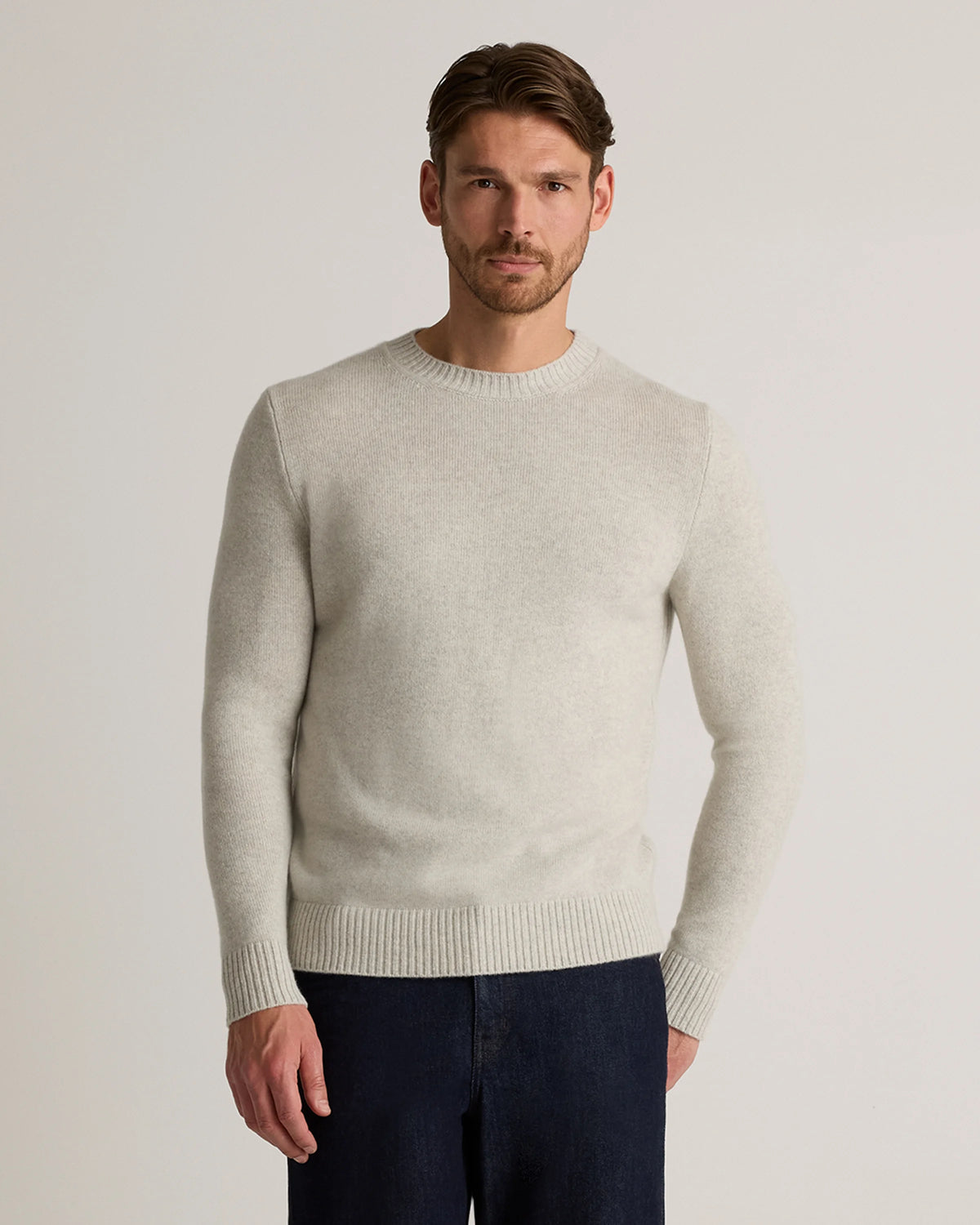 Luxe Baby Cashmere Crewneck Sweater - S / Heather Pewter