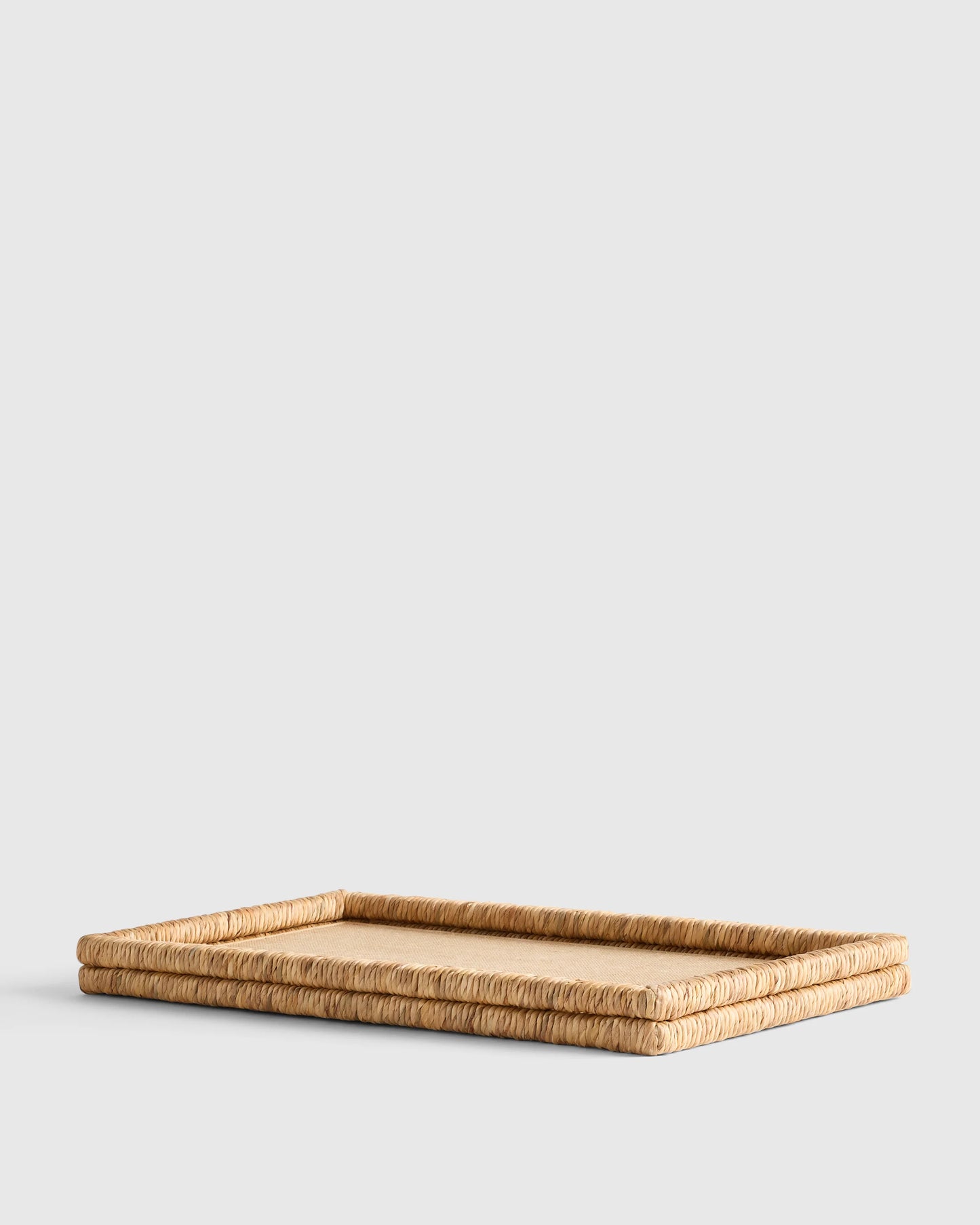 Handwoven Rectangular Decorative Tray - One Size / Natural