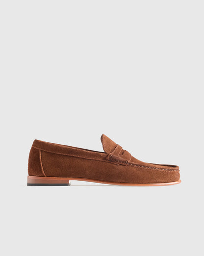 Essential Suede Penny Loafer - 7 / Whiskey